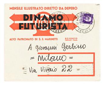 FILIPPO TOMMASO MARINETTI (1876-1944) & FORTUNATO DEPERO (1892-1960).  [LES CAHIERS JAUNES 1] & [DINAMO FUTURISTA]. Catalogue & mailing